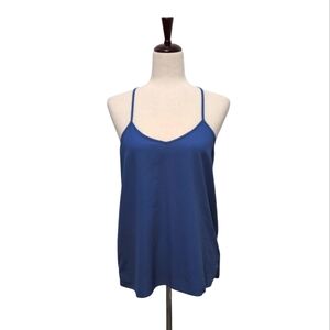 Paper Crane Cami Tank Top Blue Size Medium Racer back V-Neck